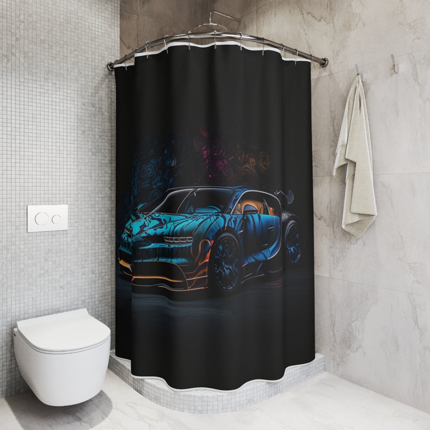 Polyester Shower Curtain Bugatti Blue 3
