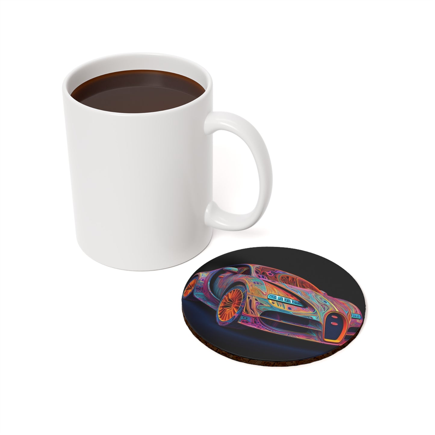 Cork Back Coaster Bugatti Abstract Concept 1