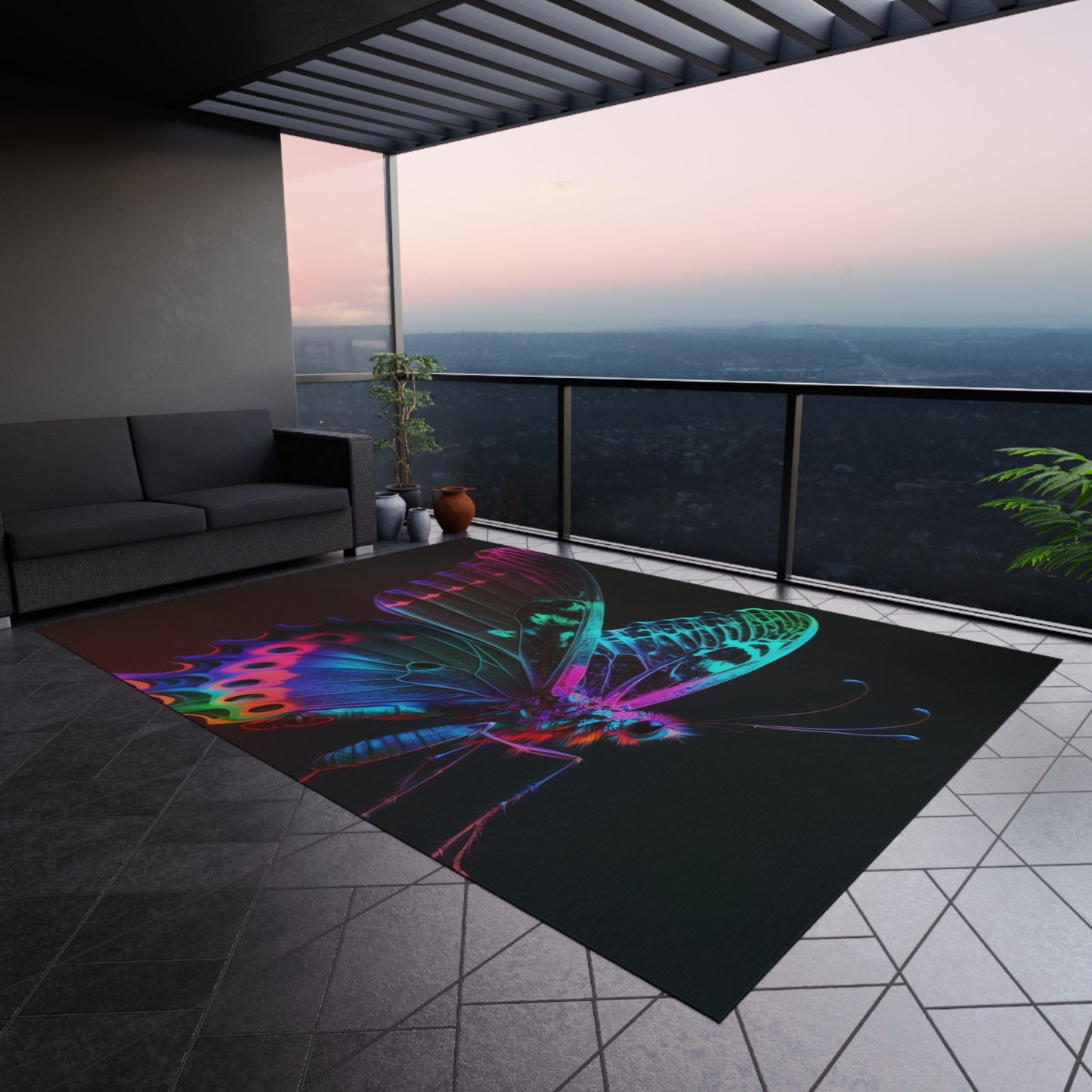 Outdoor Rug Raw Hyper Color Butterfly 1
