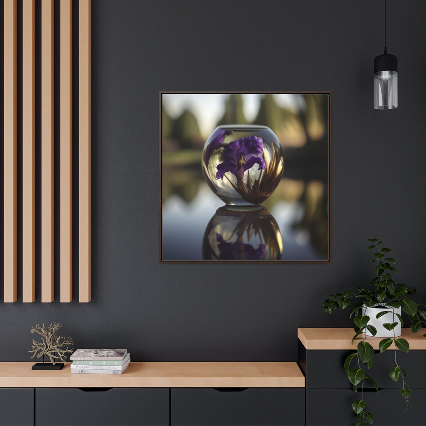 Gallery Canvas Wraps, Square Frame Purple Iris in a vase 2