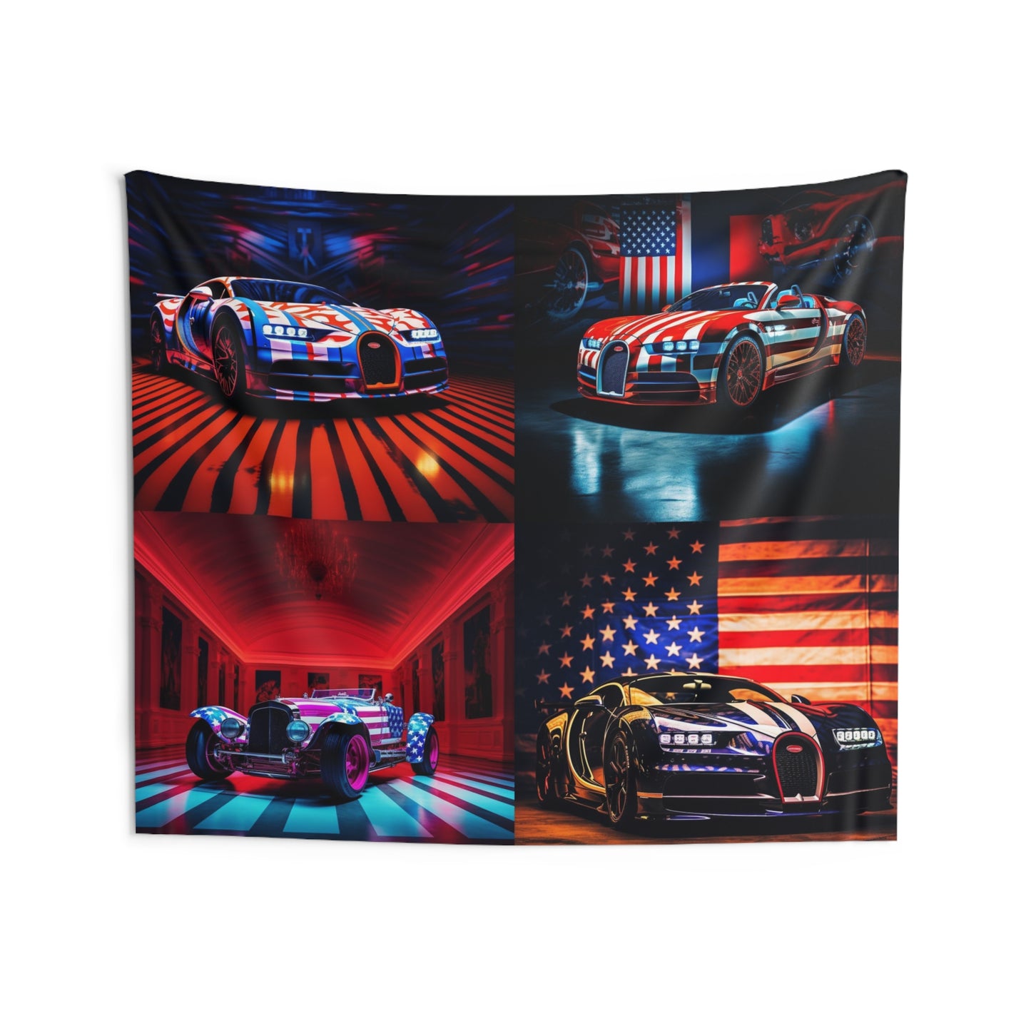 Indoor Wall Tapestries Macro Bugatti American Flag 5