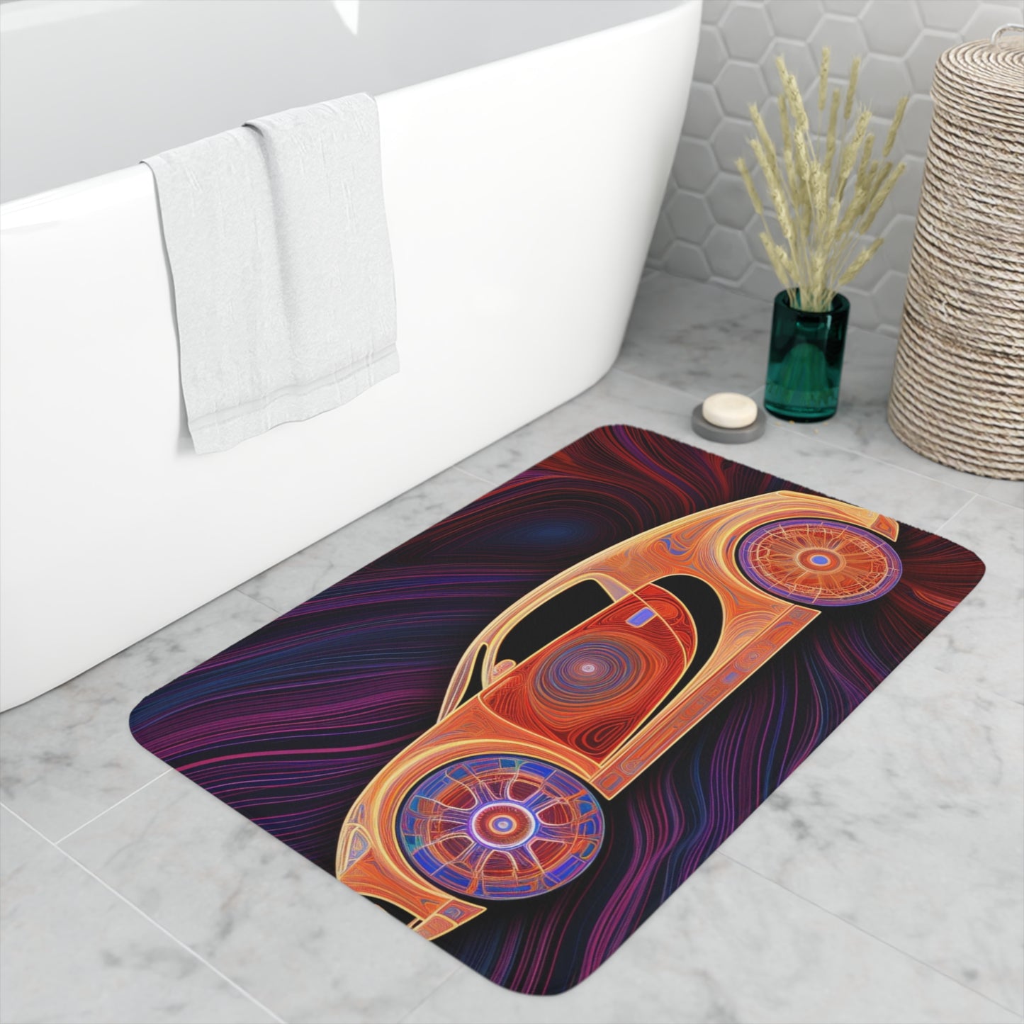 Memory Foam Bath Mat Bugatti Abstract Concept 2