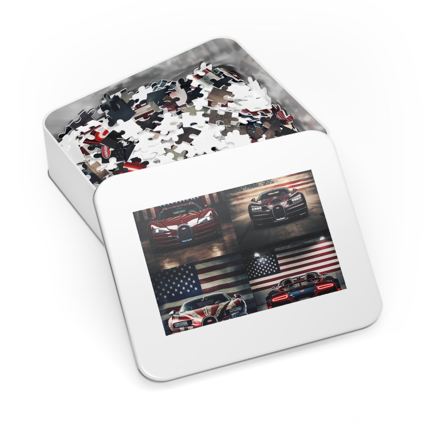 Jigsaw Puzzle (30, 110, 252, 500,1000-Piece) American Flag Background Bugatti 5