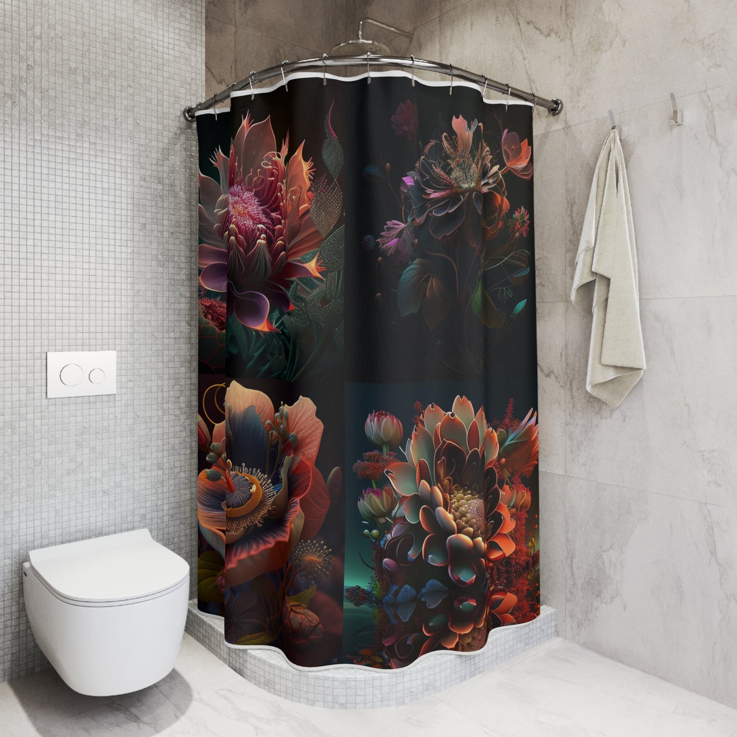 Polyester Shower Curtain Flower Arangment 5