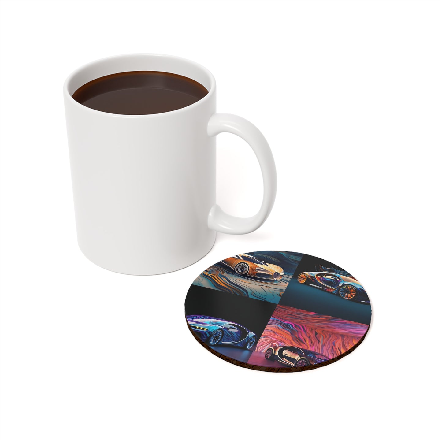 Cork Back Coaster Bugatti Abstract Flair 5