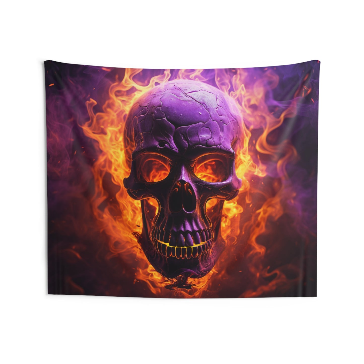 Indoor Wall Tapestries Skull Flames 3