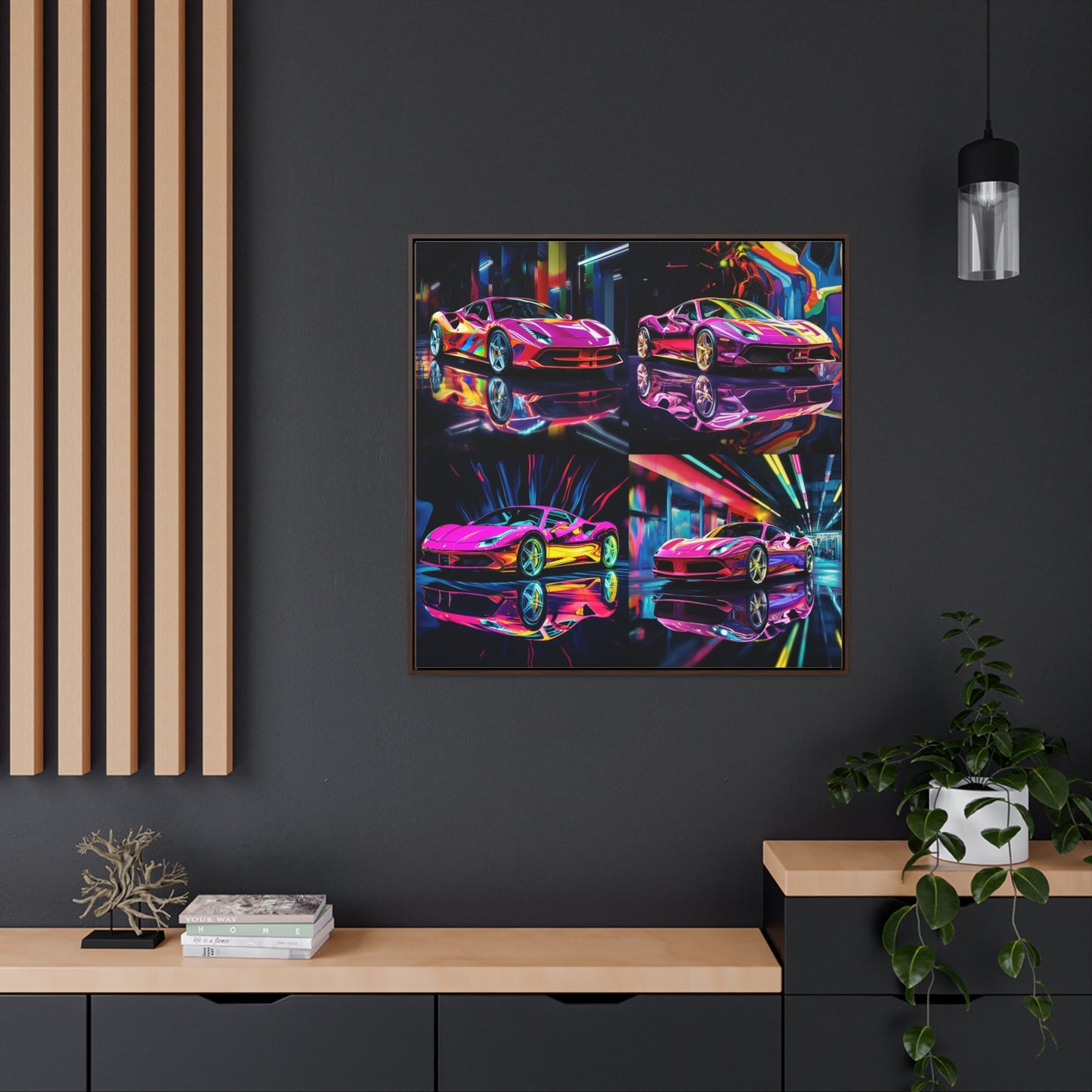 Gallery Canvas Wraps, Square Frame Pink Macro Ferrari 5