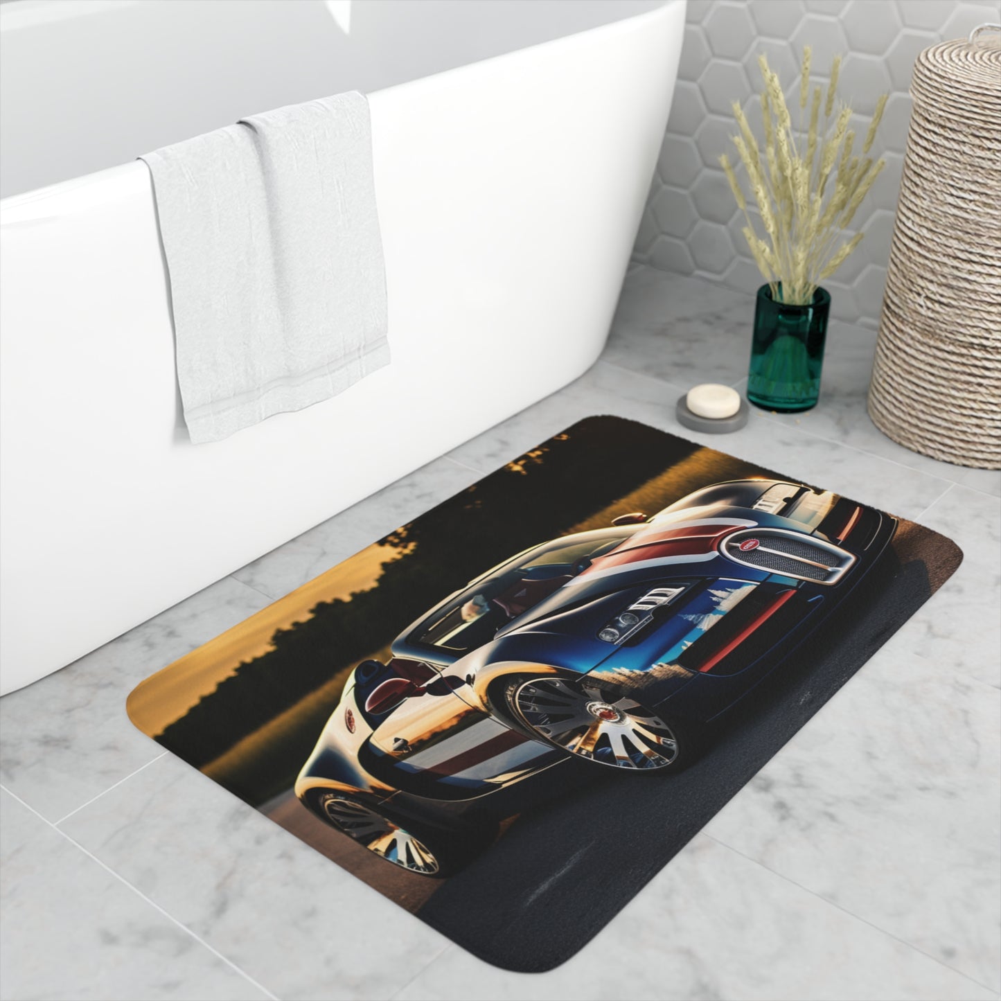 Memory Foam Bath Mat Bugatti Flag American 3
