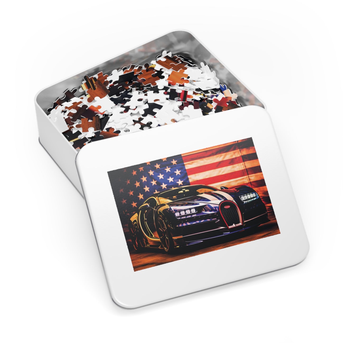 Jigsaw Puzzle (30, 110, 252, 500,1000-Piece) Macro Bugatti American Flag 4