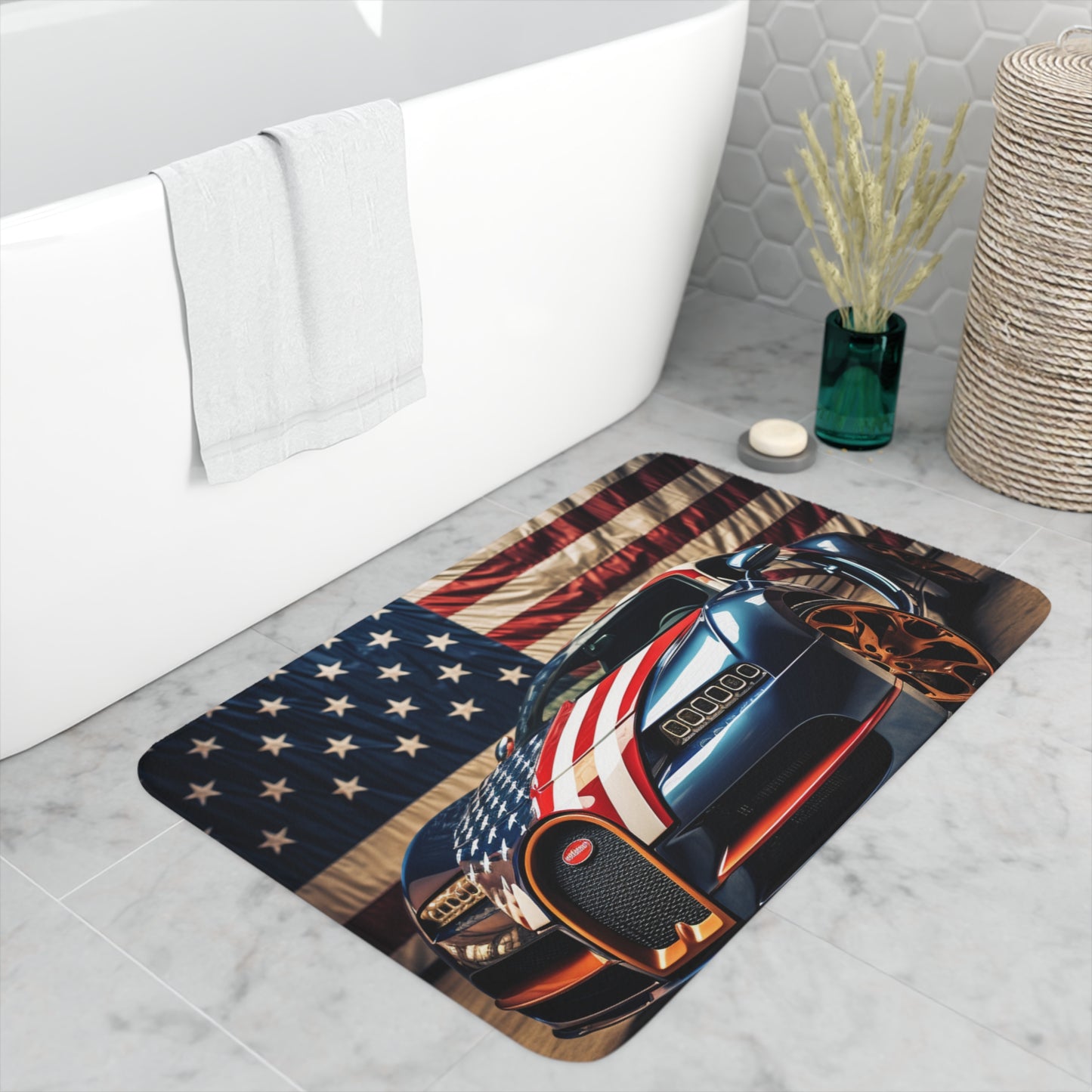 Memory Foam Bath Mat Bugatti Flag American 4