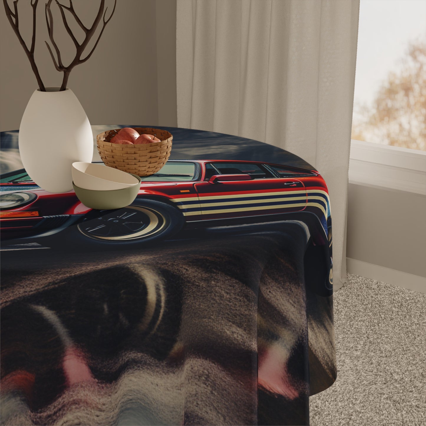 Tablecloth American Flag Porsche Abstract 1