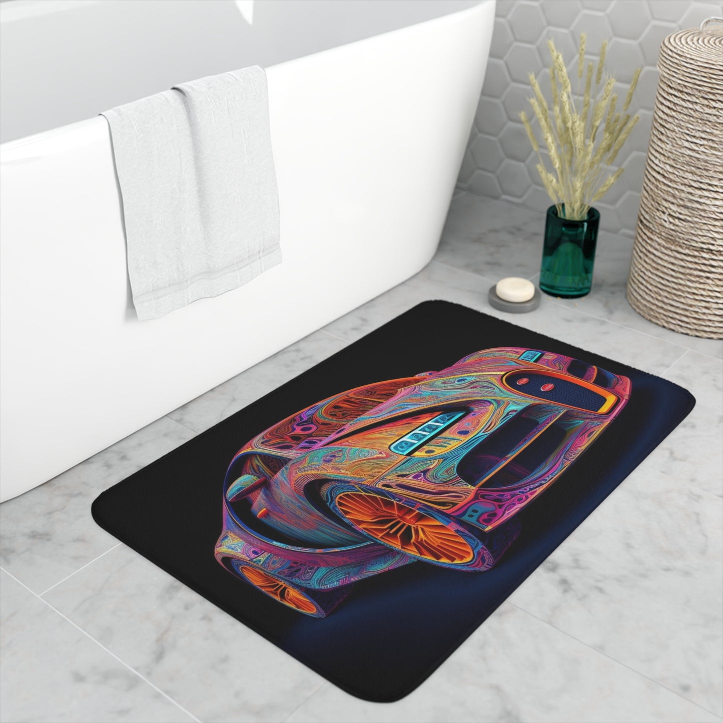 Memory Foam Bath Mat Bugatti Abstract Concept 1