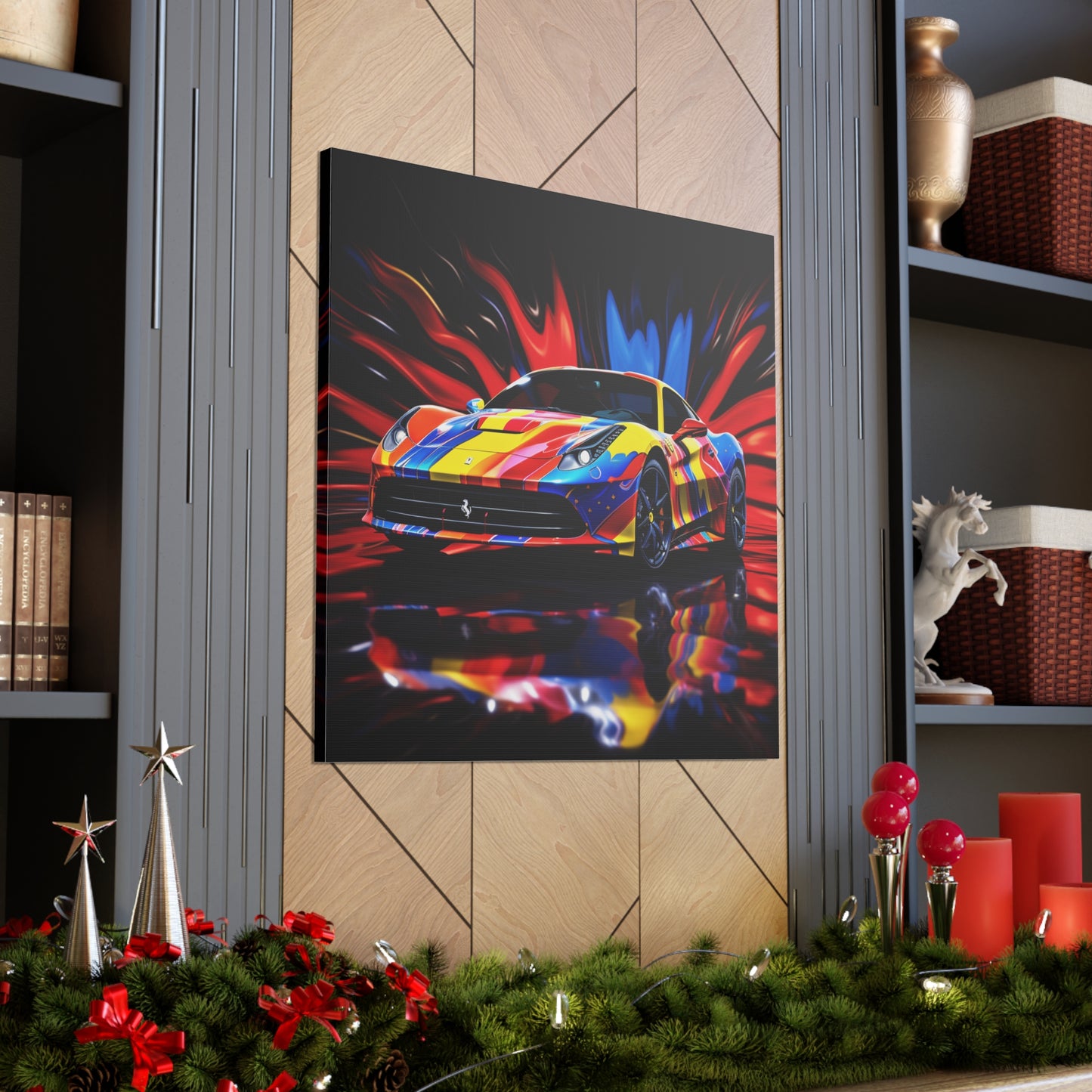 Canvas Gallery Wraps Hyper Colorfull Ferrari 1
