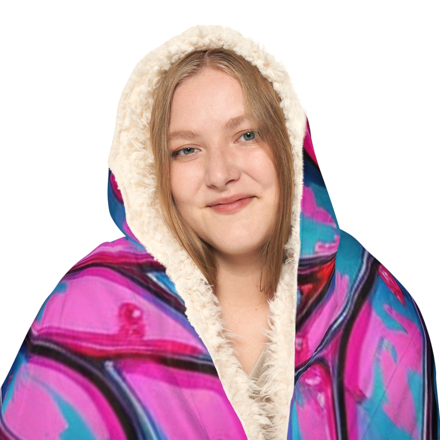 Snuggle Hooded Blanket Pink Butterfly Flair 1