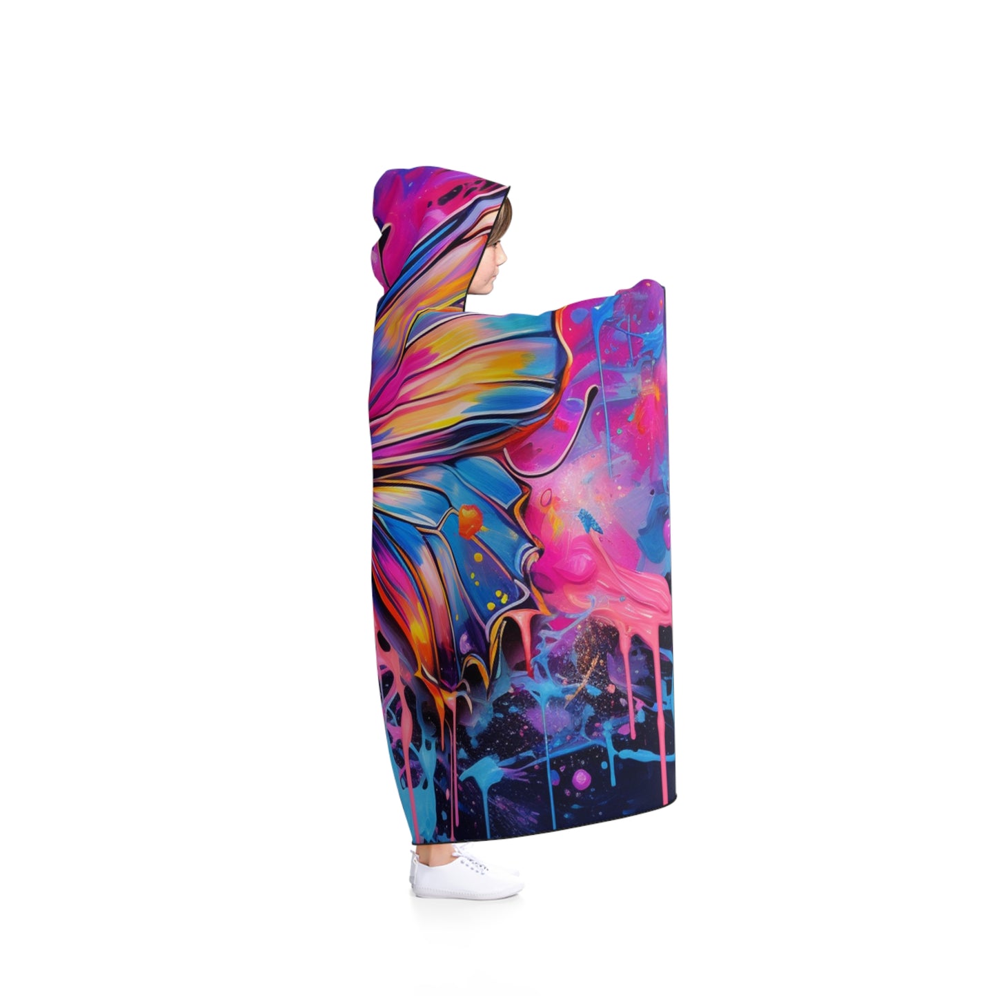 Hooded Blanket Pink Butterfly Flair 3