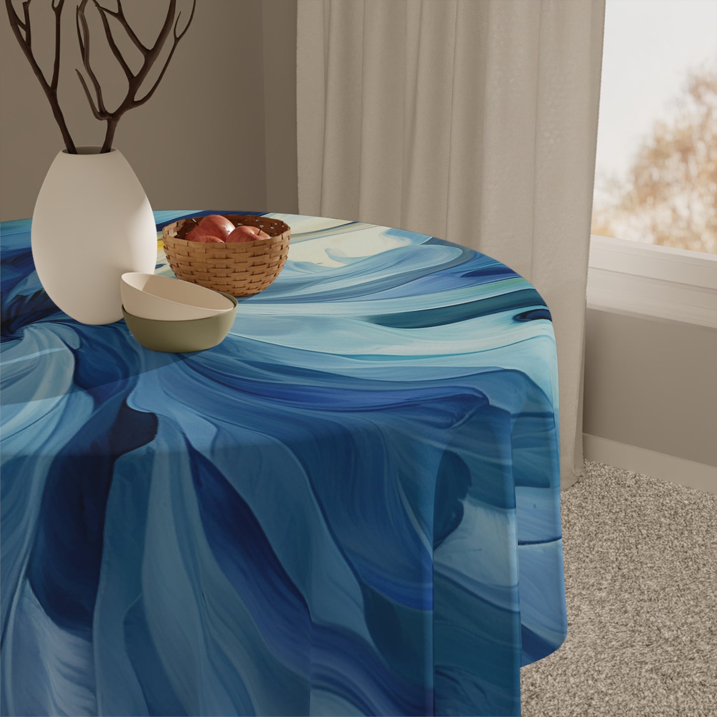 Tablecloth Blue Tluip Abstract 4
