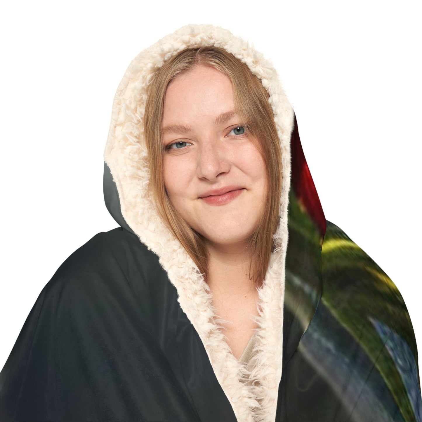 Snuggle Hooded Blanket Red Lily in a Glass vase 3