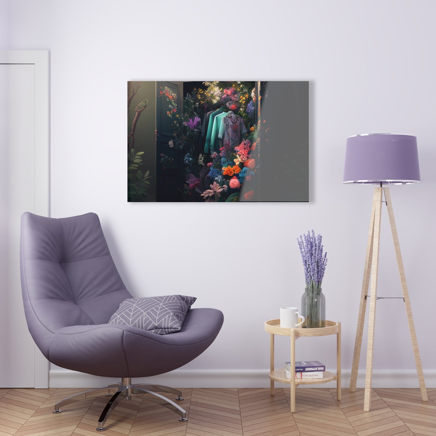 Acrylic Prints A Wardrobe Surrounded by Flowers 1
