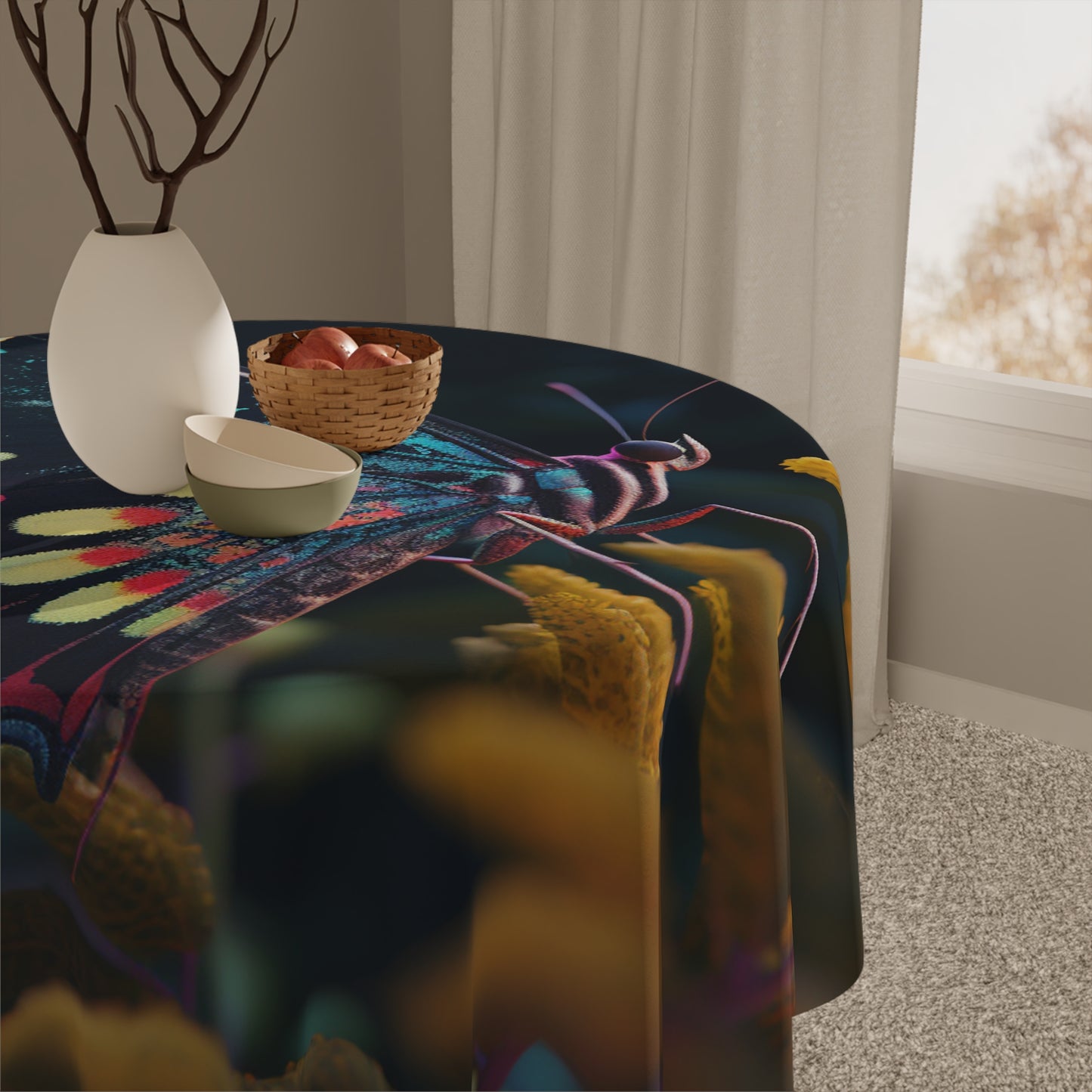 Tablecloth Hyper Colorful Butterfly Macro 2