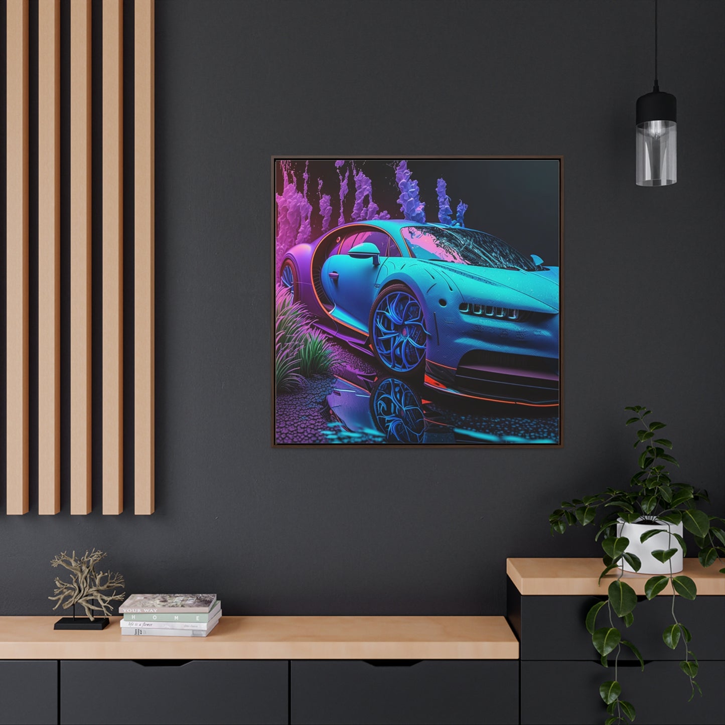 Gallery Canvas Wraps, Square Frame Bugatti Neon Chiron 2