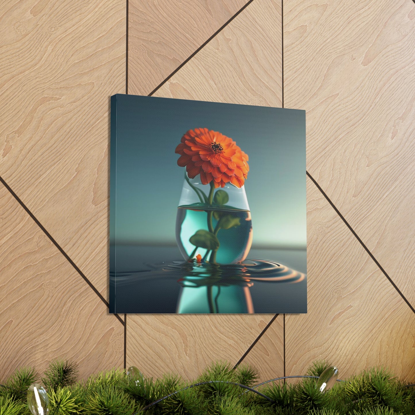 Canvas Gallery Wraps Orange Zinnia 1
