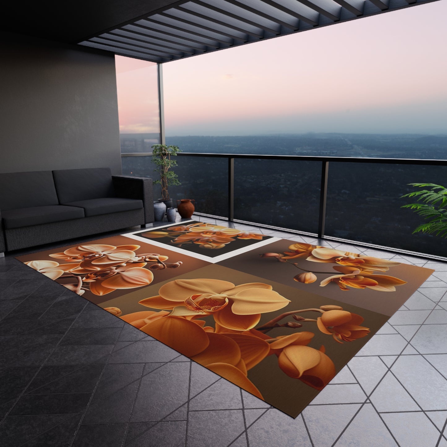 Outdoor Rug orchid pedals 5