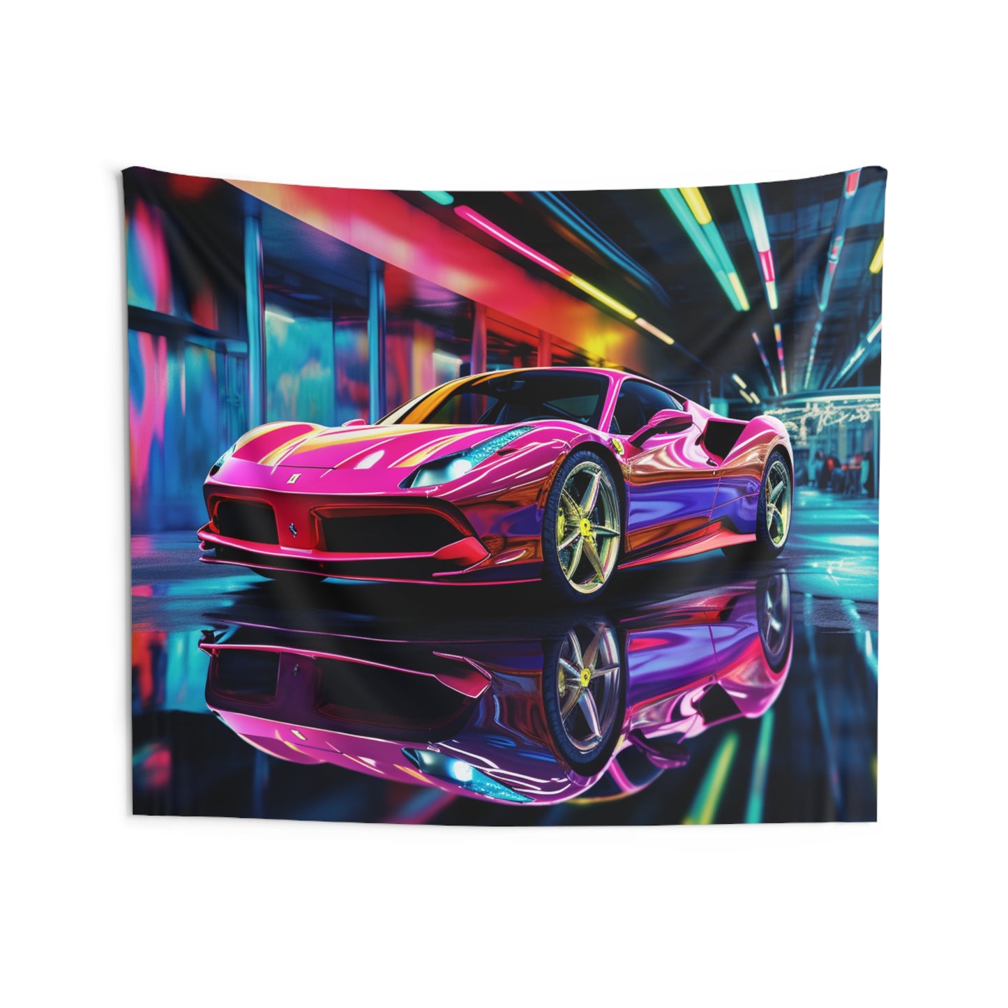 Indoor Wall Tapestries Pink Macro Ferrari 4
