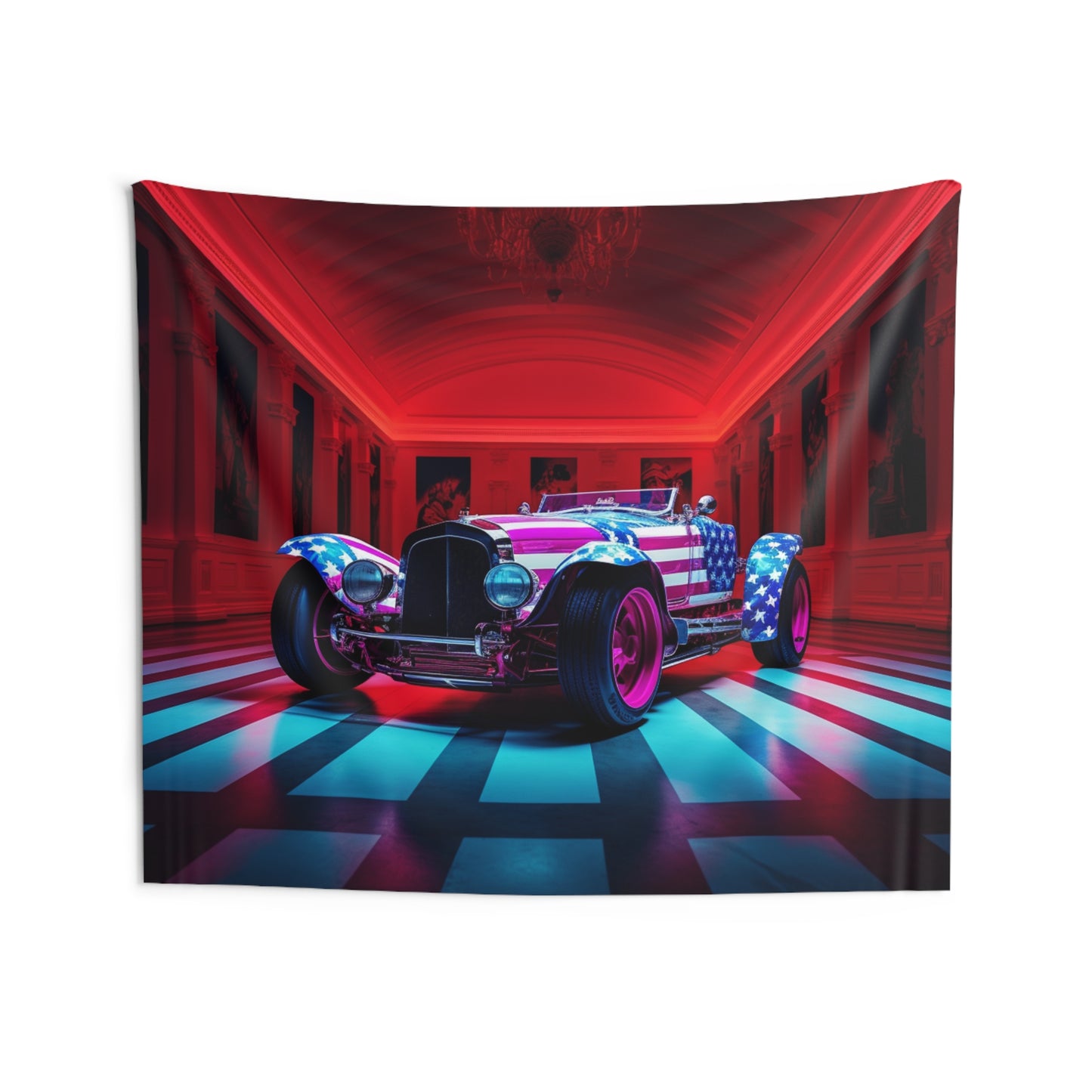 Indoor Wall Tapestries Macro Bugatti American Flag 3