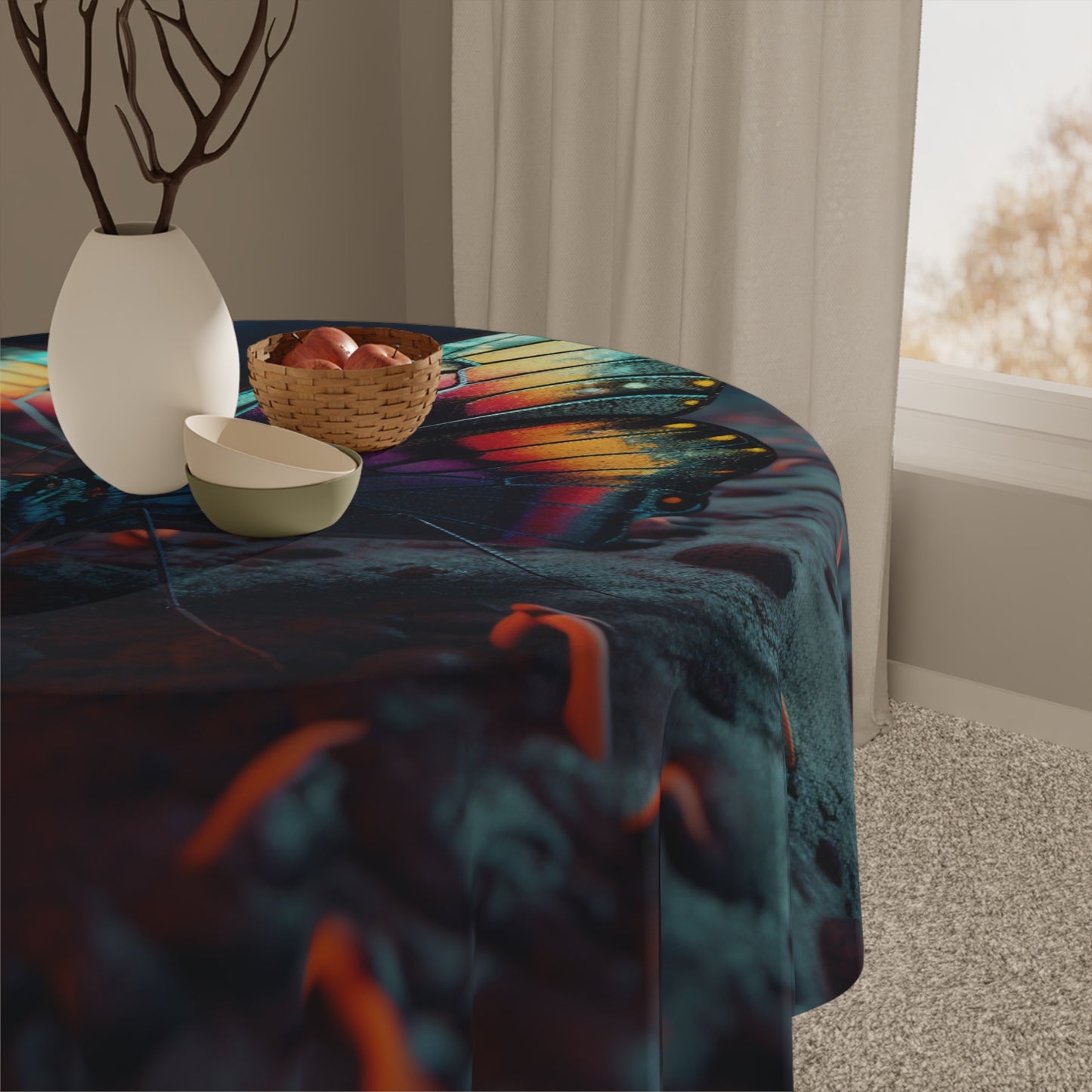 Tablecloth Hyper Colorful Butterfly Macro 1