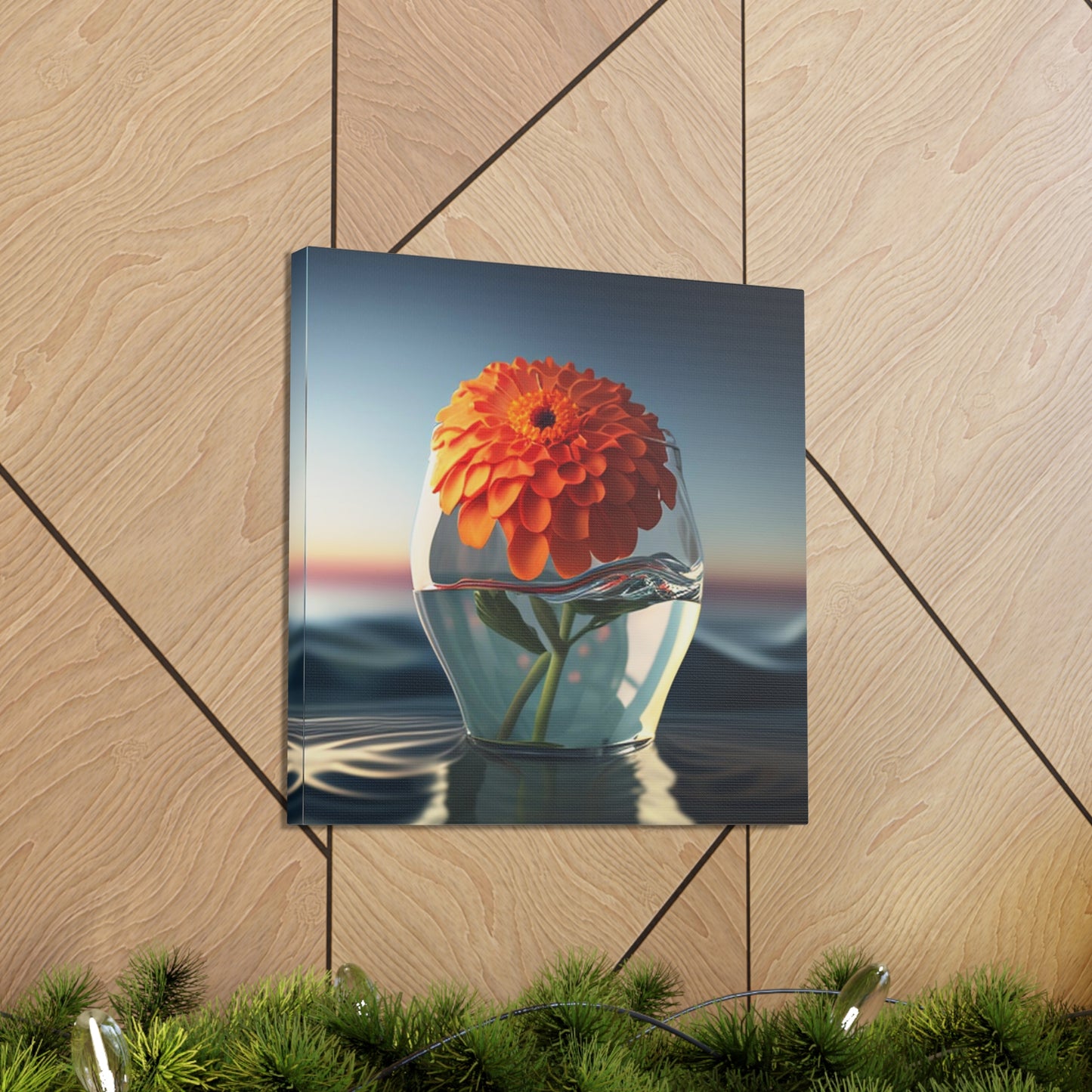 Canvas Gallery Wraps Orange Zinnia 4