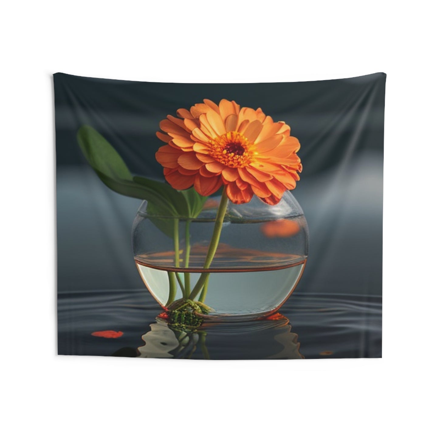 Indoor Wall Tapestries Orange Zinnia 2