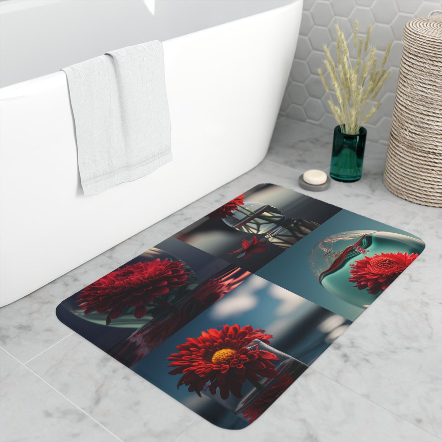 Memory Foam Bath Mat Chrysanthemum 5