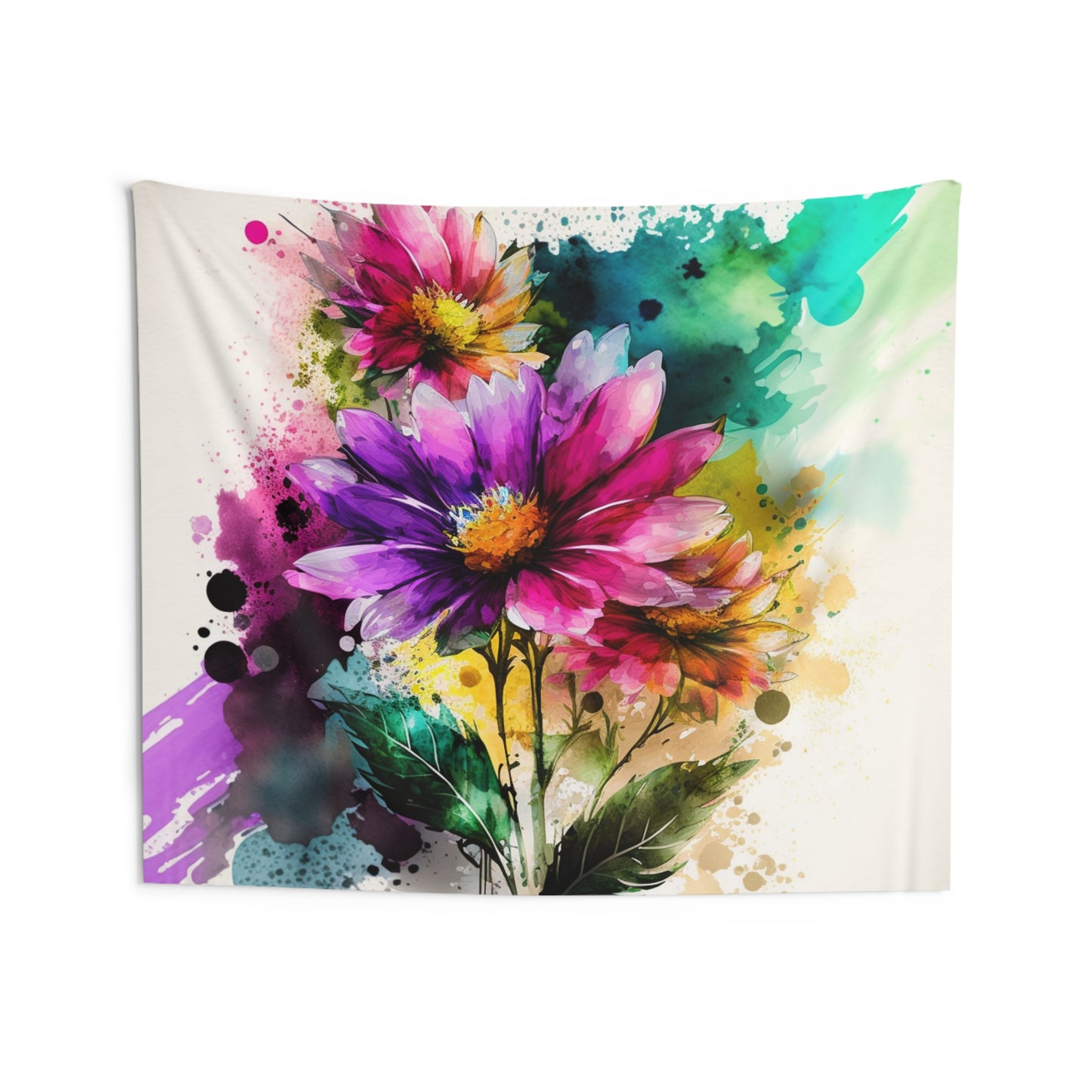 Indoor Wall Tapestries Bright Spring Flowers 1
