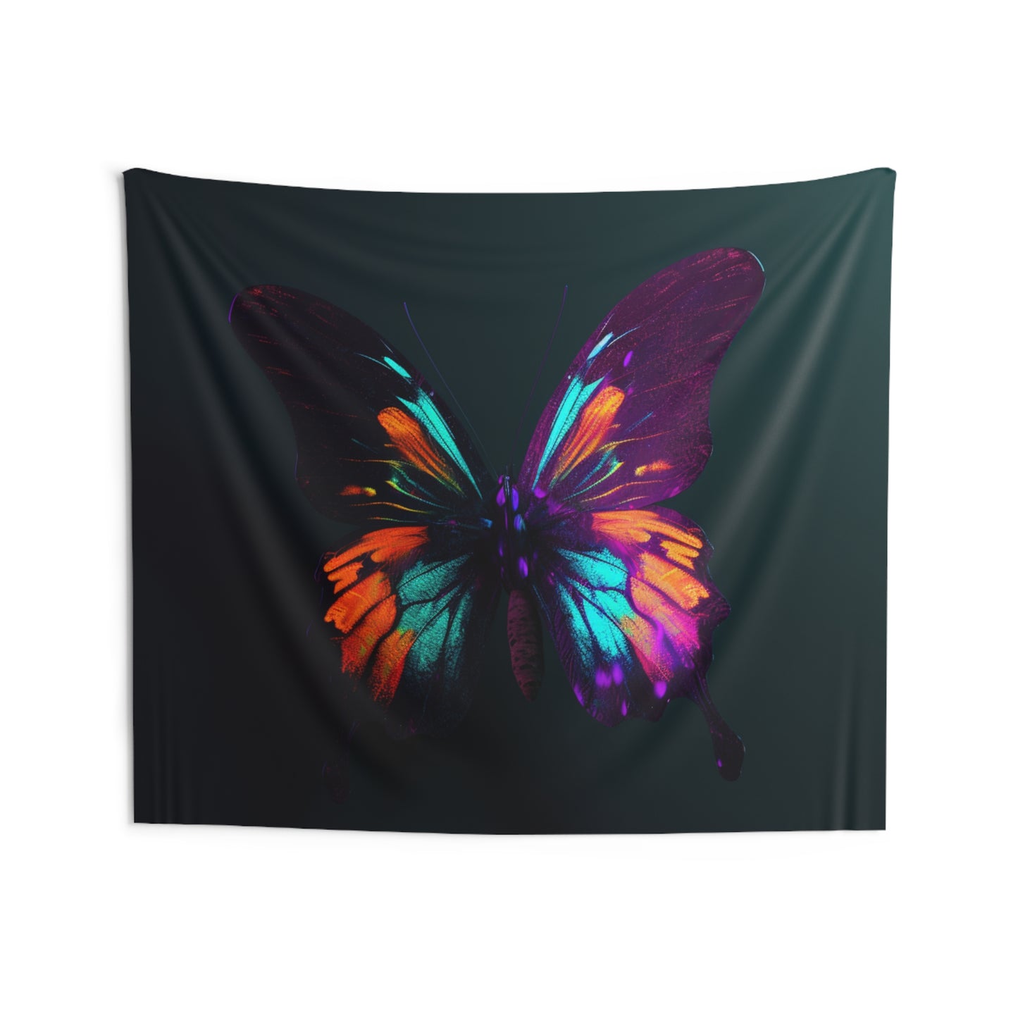 Indoor Wall Tapestries Hyper Colorful Butterfly Purple 4