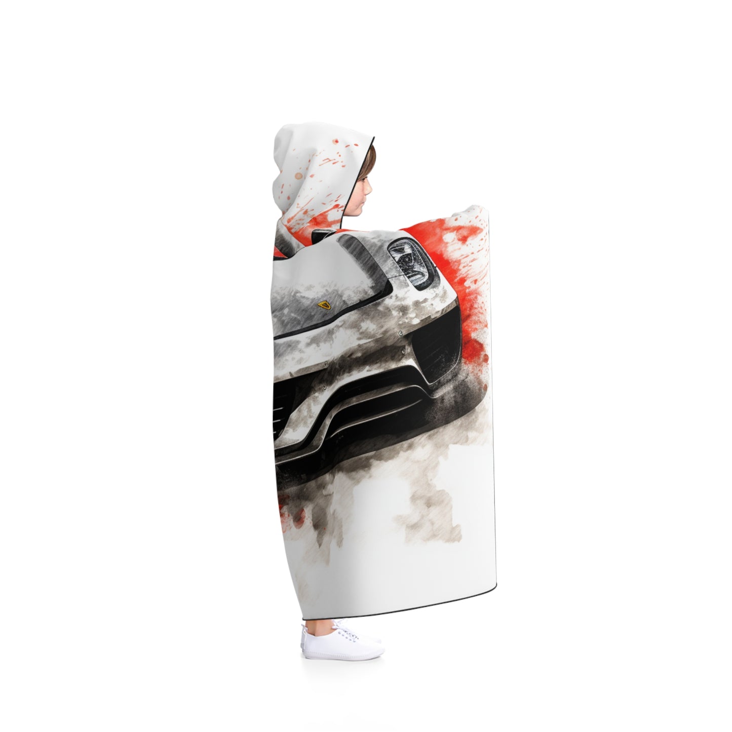 Hooded Blanket 918 Spyder white background driving fast with water splashing 4