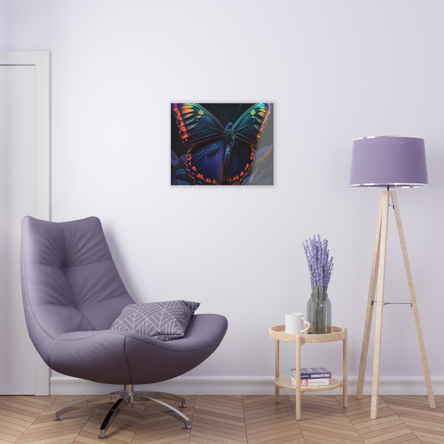 Acrylic Prints Hue Neon Butterfly 3