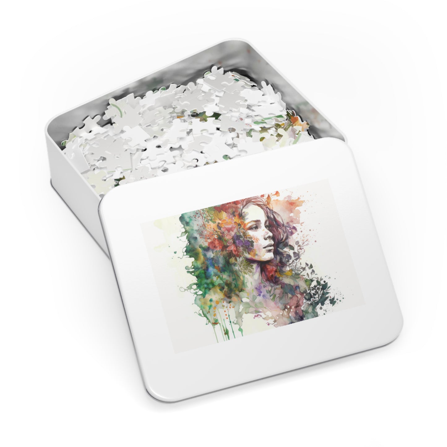 Jigsaw Puzzle (30, 110, 252, 500,1000-Piece) Mother Nature Bright Spring Colors Realistic Watercolor 3