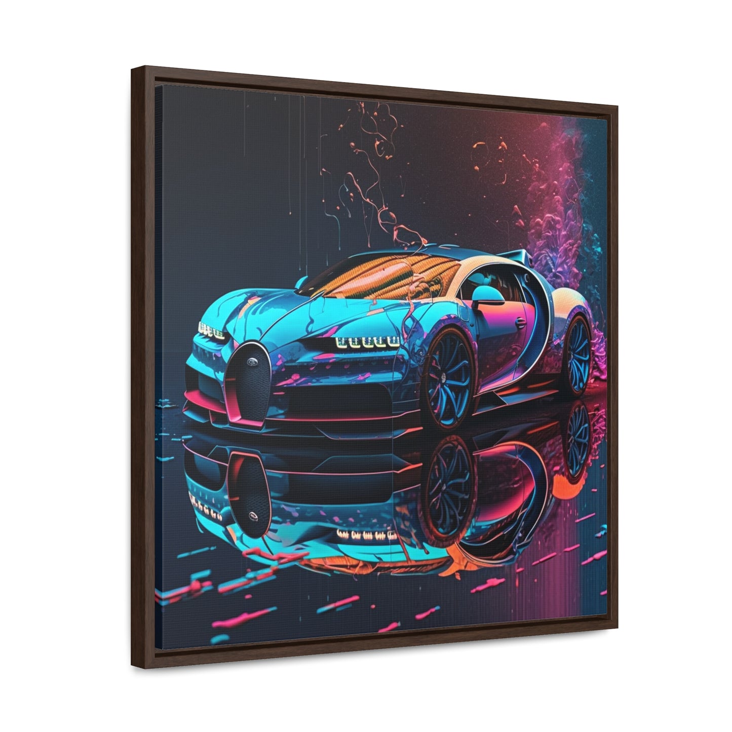 Gallery Canvas Wraps, Square Frame Bugatti Neon Chiron 4