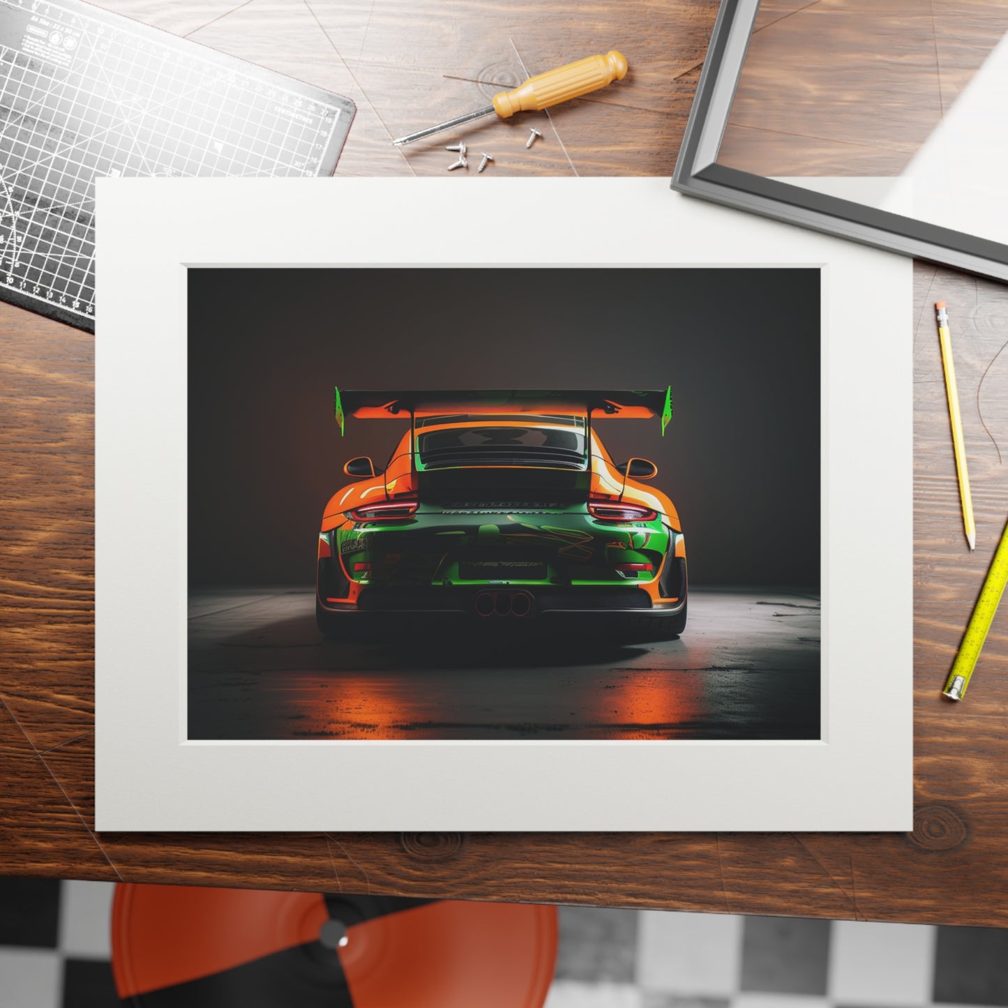 Fine Art Prints (Passepartout Paper Frame) Porsche Color 3
