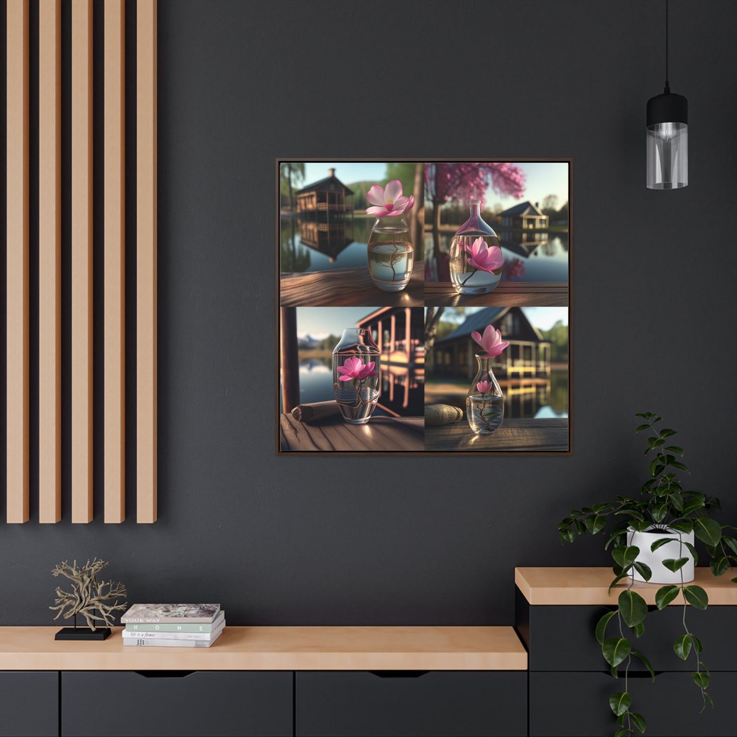 Gallery Canvas Wraps, Square Frame Magnolia in a Glass vase 5