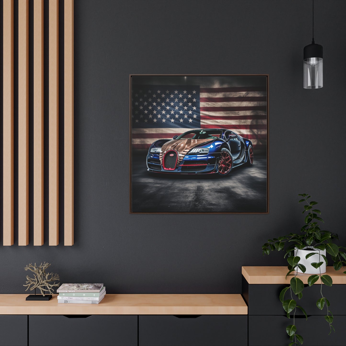 Gallery Canvas Wraps, Square Frame Bugatti American Flag 4