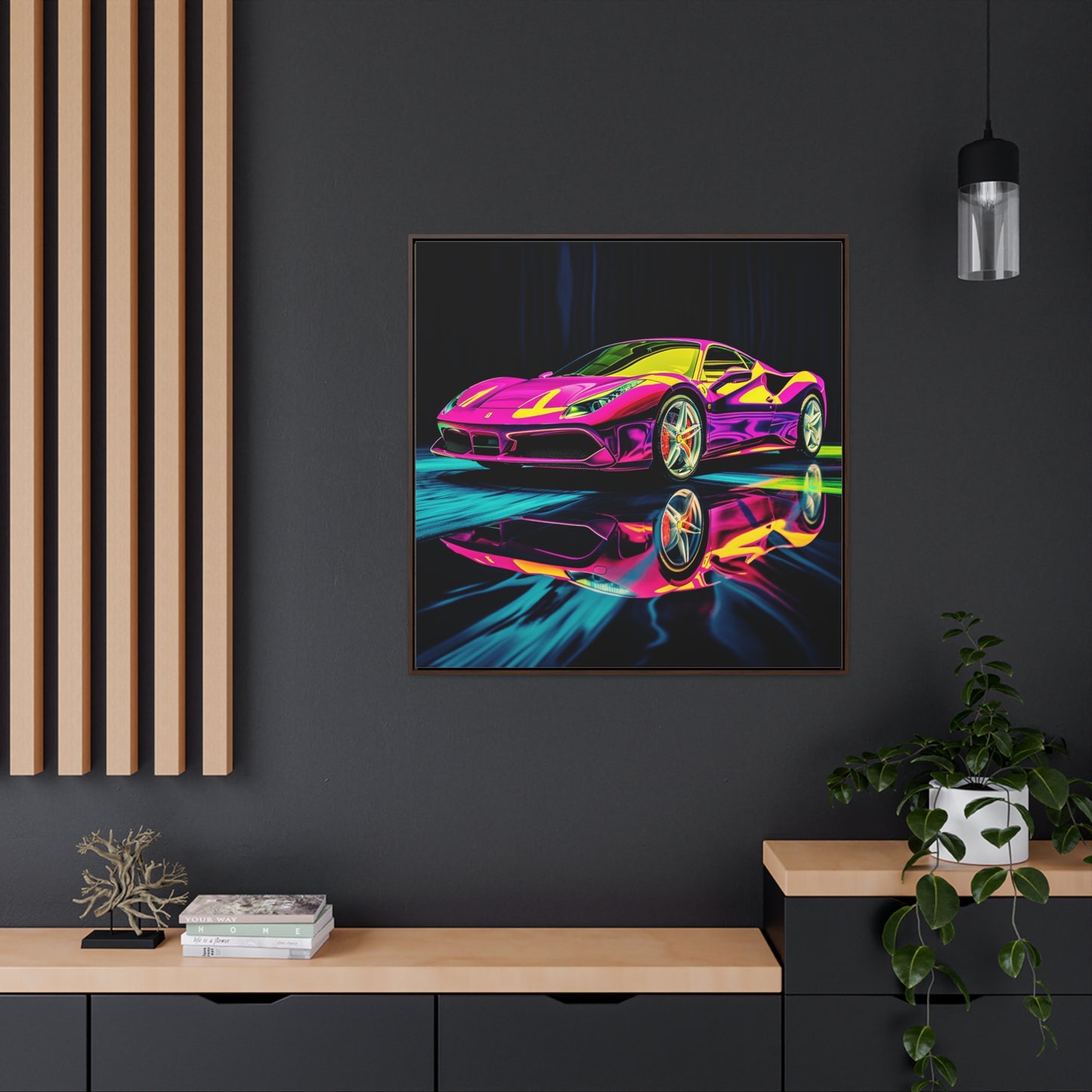 Gallery Canvas Wraps, Square Frame Pink Ferrari Macro 3