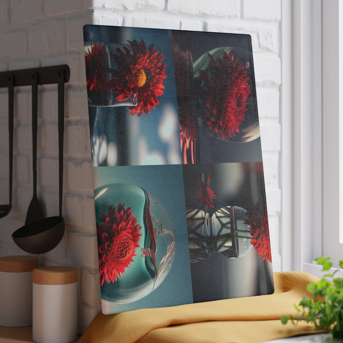 Glass Cutting Board Chrysanthemum 5