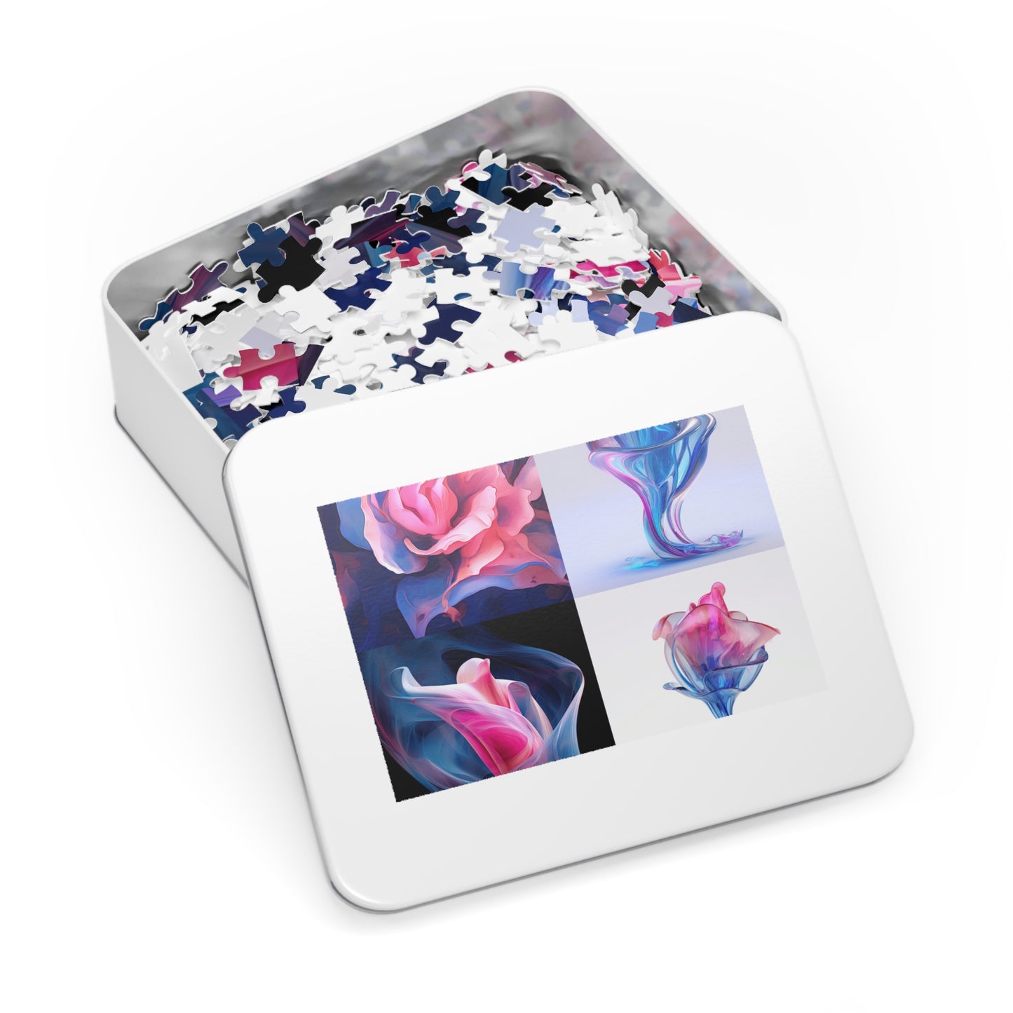 Jigsaw Puzzle (30, 110, 252, 500,1000-Piece) Pink & Blue Tulip Rose 5