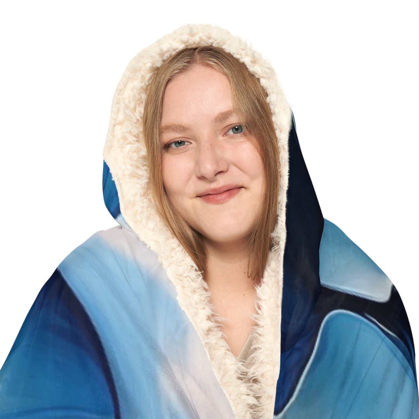 Snuggle Hooded Blanket Abstract Blue Tulip 4