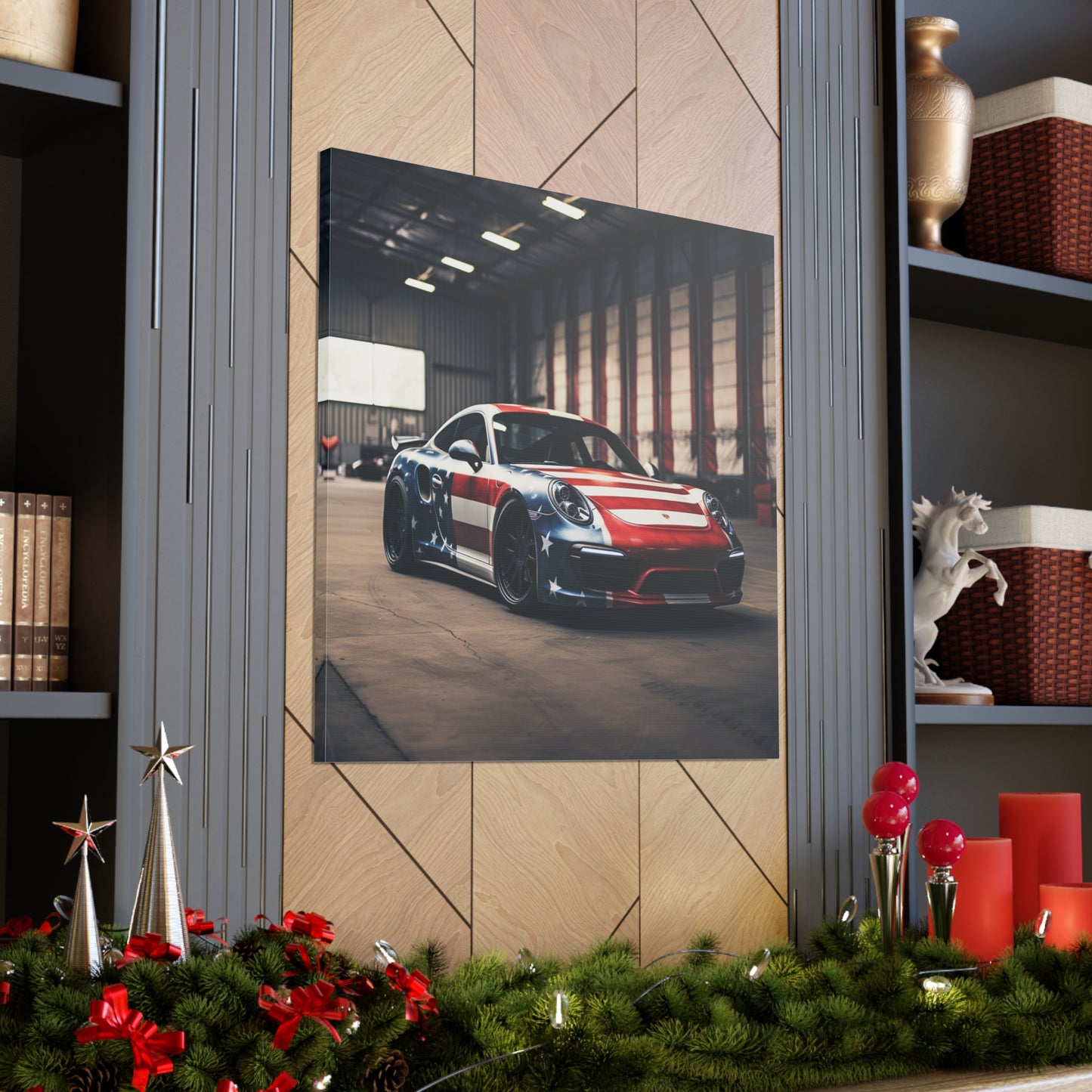 Canvas Gallery Wraps American Flag Porsche 2