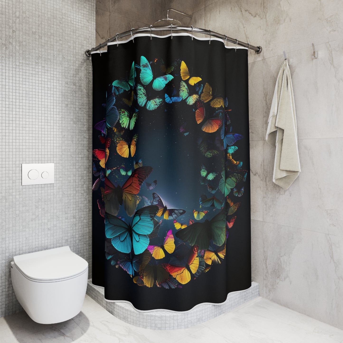 Polyester Shower Curtain Moon Butterfly 3