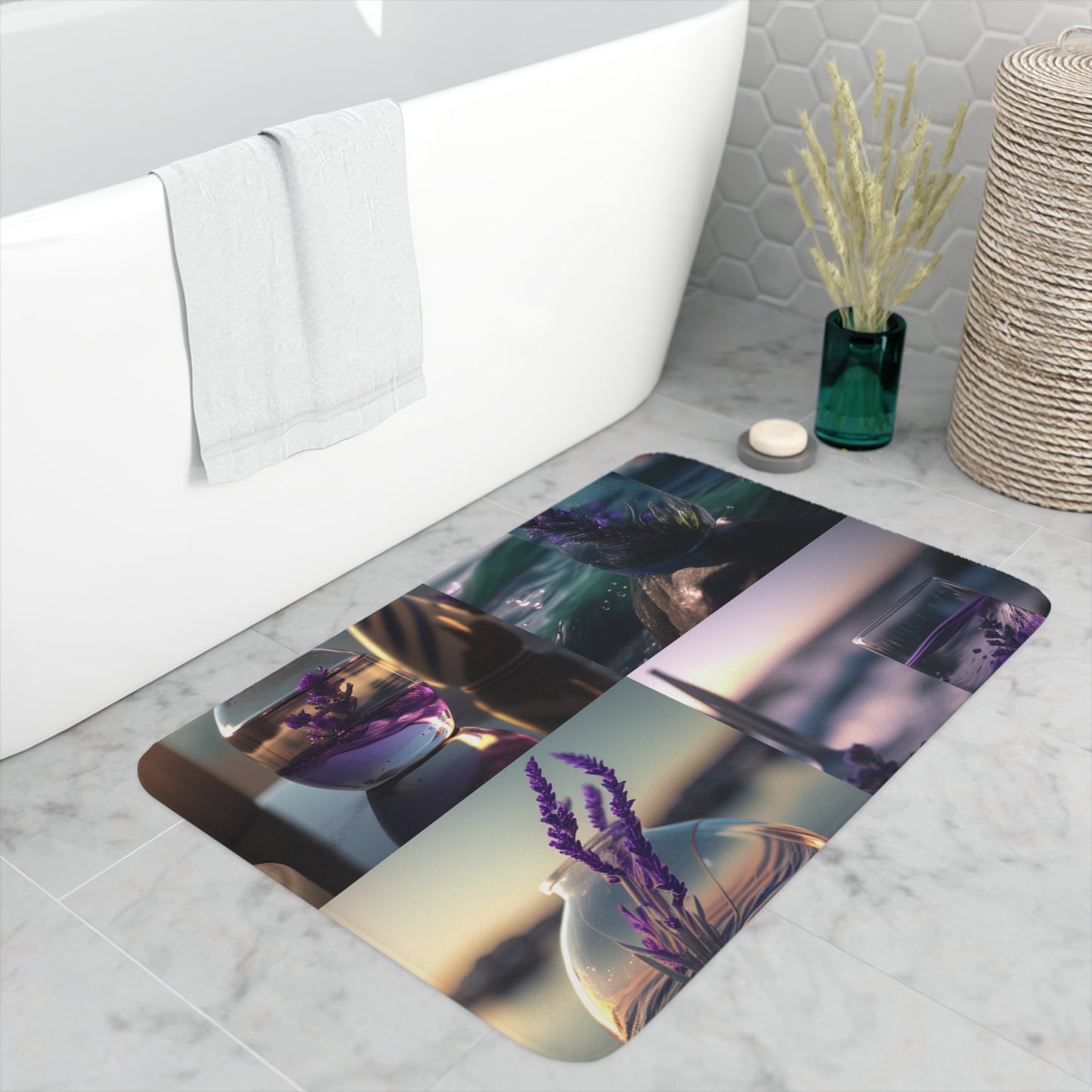 Memory Foam Bath Mat Lavender in a vase 5