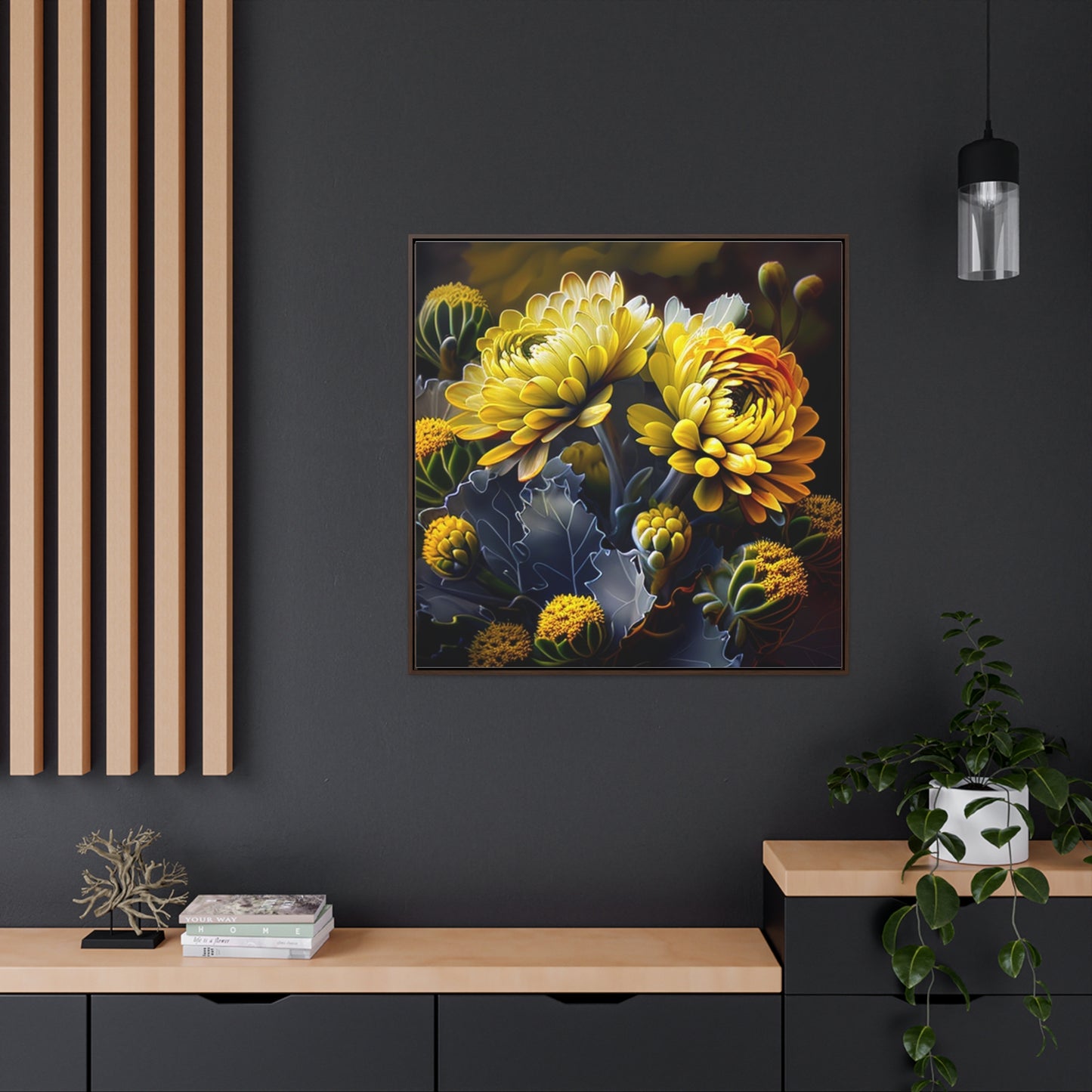 Gallery Canvas Wraps, Square Frame Yellow Hermosas Flores Amarillas 1