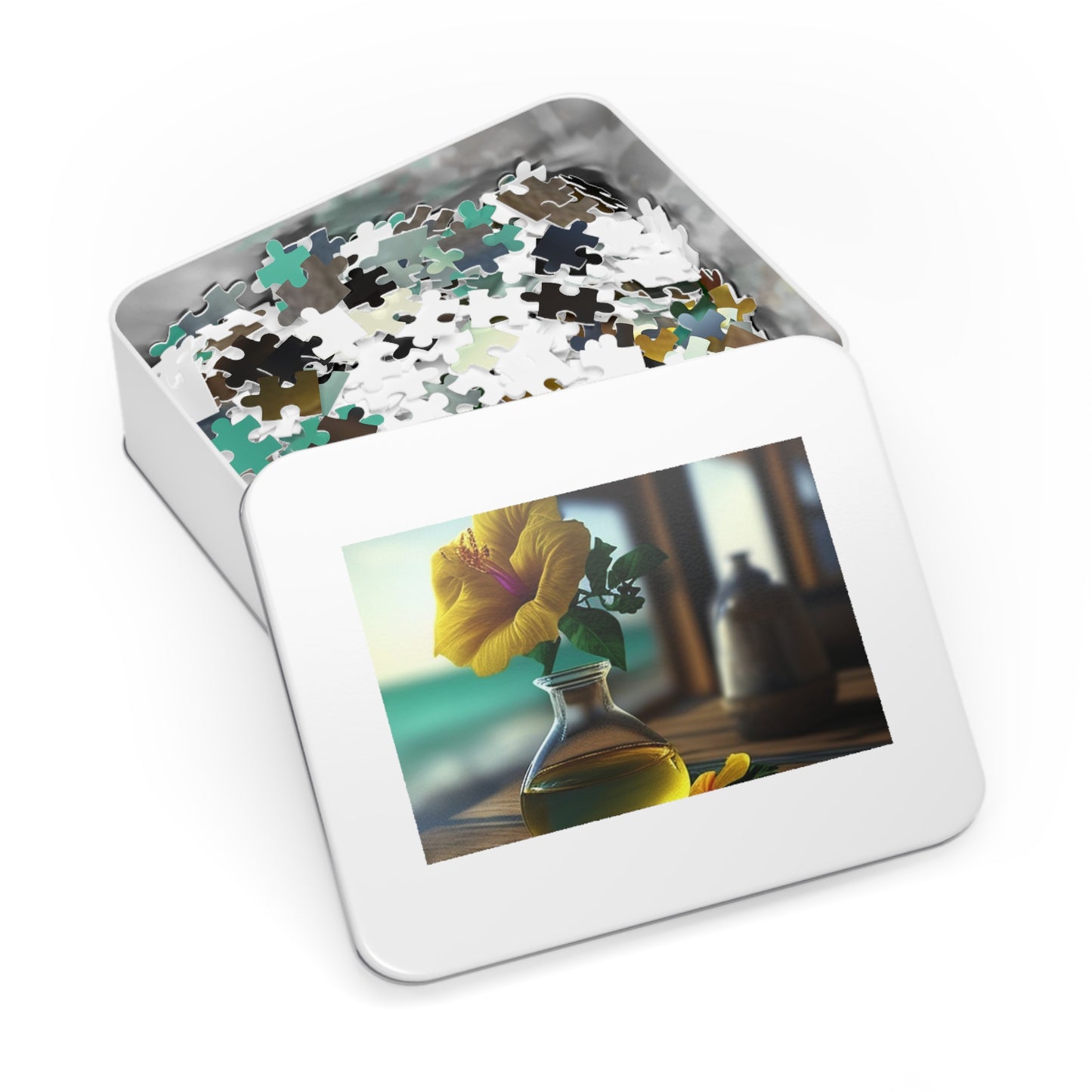 Jigsaw Puzzle (30, 110, 252, 500,1000-Piece) Yellow Hibiscus Wood 1